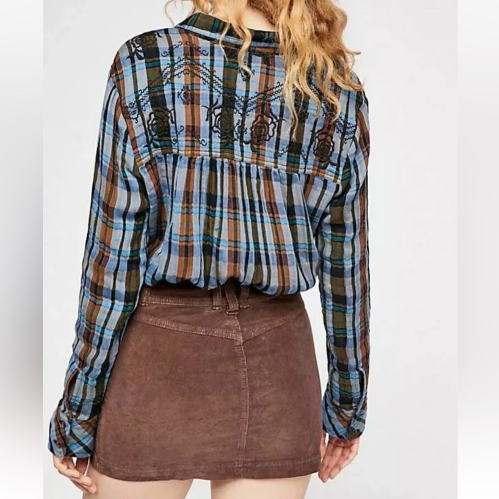 NWT Free People Joanie Corduroy Button Chocolate Mini Mid Rise Skirt 29 8 - Picture 5 of 8